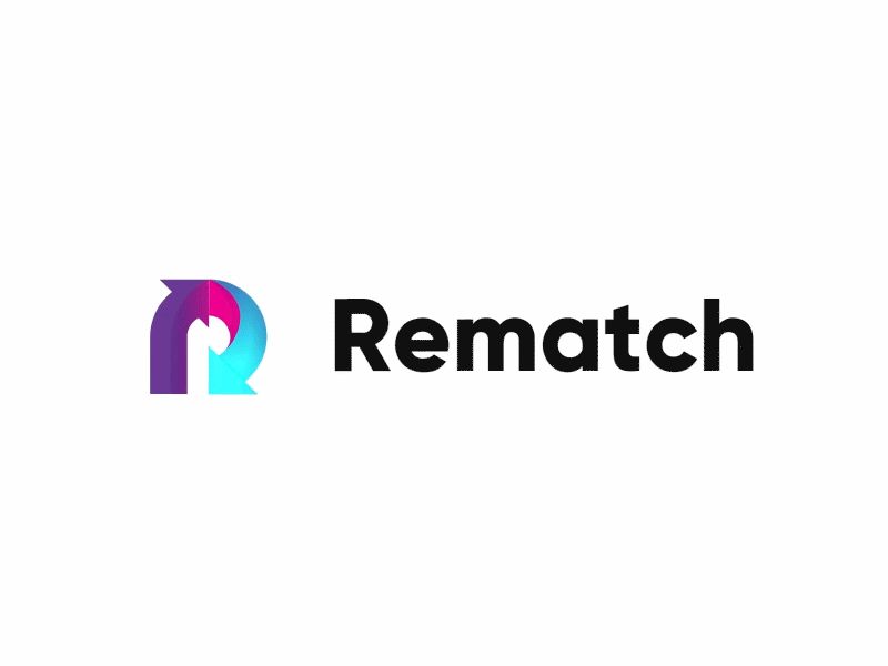 Rematch Animated Logo after effects animated logo cyan gaming logo gradient logo logo logo animation logo morph loop morph motion graphics neon purple transform
