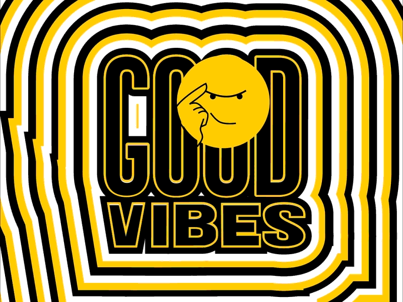 Good Vibes Typography Loop after effects animated typography black black and yellow bold design good vibes illustration loop mile80 sans serif typography typography animation vibes yellow