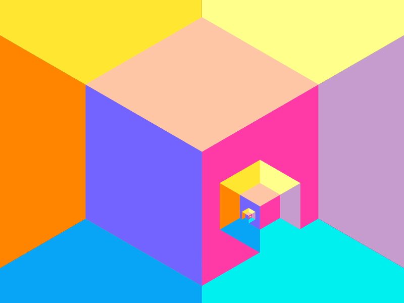 Cube Scale Optical Illusion after effects animated loop animation colors cube geometric illusion illustration infinite isometric loop motion graphics