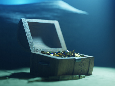 Underwater Chest 3d blender chest gold modeling treasure treasure chest underwater