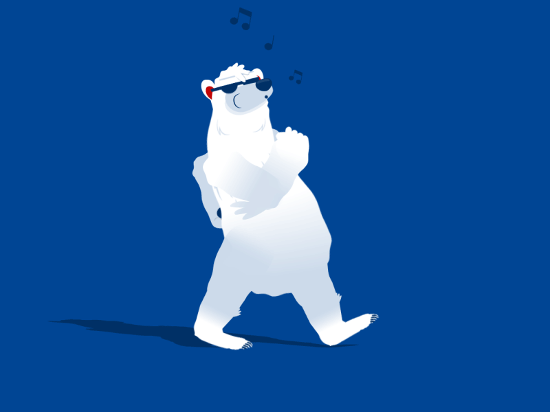Walking Polar Bear - Jolly