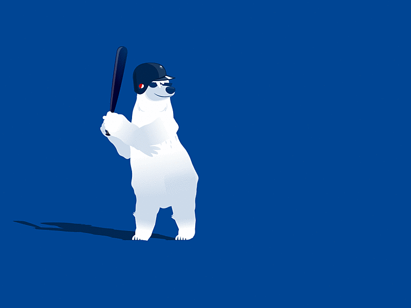 Polar Bear Baseball after effects animated character baseball bat batting bear character animation character design duik loop pedroso personaje animado polar bear sports swing venezuela