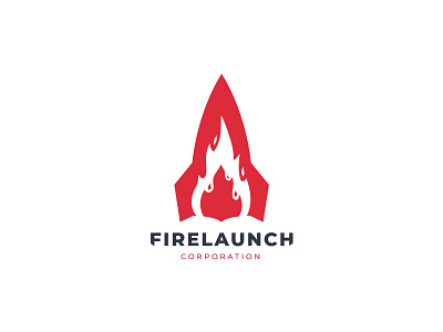 Rocket and Fire Logo branding concept fire launch logo logo design rocket startup