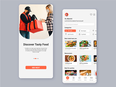 Food Delivery Mobile App UI Design application branding delivery figma food illustration mobile mobile app mobile design mobile ui startup tech ui uiux user experience user interface ux