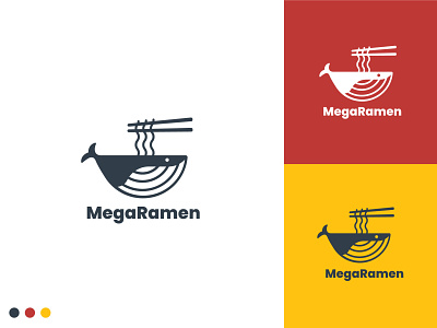 Whale Ramen Logo Design (FOR SALE) adobe illustrator blank space branding double meaning fnb food and beverages icon illustration logo logo branding logo design negative space ramen restaurant ui ux vector visual branding visual concept whale