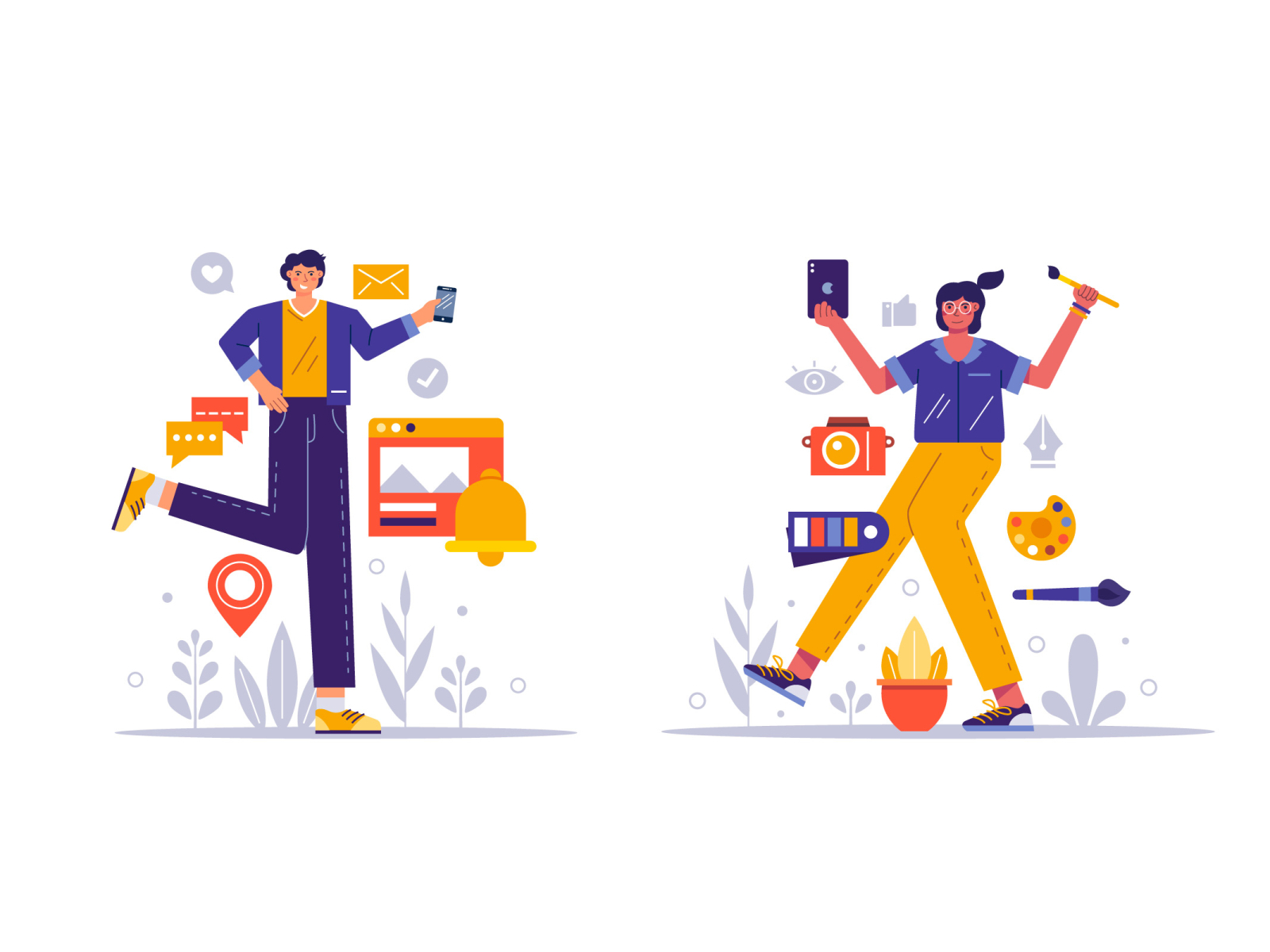 Flat Vector Illustration by Galih Mukti on Dribbble