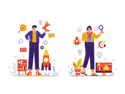 Stock Vector Illustration of People Doing Different Activities by Galih  Mukti on Dribbble
