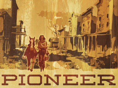 Gig Poster for Pioneer ghost gig horse poster texture town