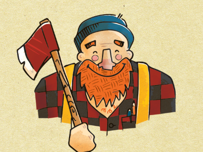 ChangeLogger cartoon illustration lumberjack