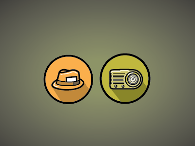 Press Icons hat icons radio