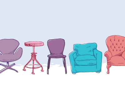 Chairs: The Inclusive Event chairs drawing illustration stool