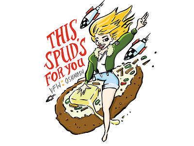 This Spud's for You bombs illustration pin up girl potato