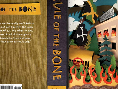 Book Jacket for Rule of the Bone bone book jacket paper cut photography