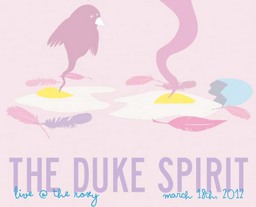 The Duke Spirit Band Poster birds eggs feathers ghosts gig poster
