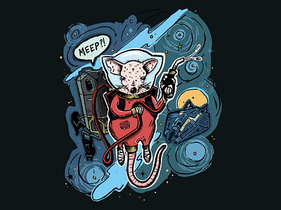 Fuel Rat T-shirt design fuel rat illustration rat robots space
