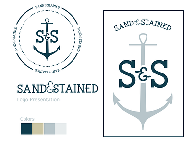 Sand & Stained Brand Identity anchor anchor logo beach brand carpentry logo sand stained vintage woodworking
