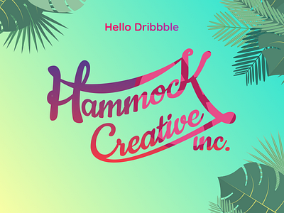 Hello creative debut dribbble first shot foliage hammock hello leaves tropical