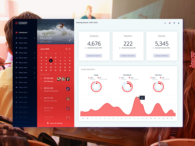 School Management Dashboard administration college dashboard prototype school ui web