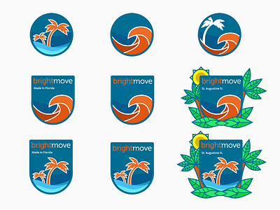 Brightmove Florida Badges badge badges brightmove ocean palm tree sun water wave
