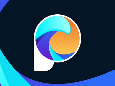 ProWave Brand Identity brand identity colorful glossy gradient logo p sun wave