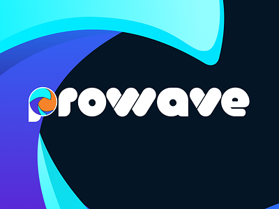 ProWave Logo colorful custom font custom type glossy gradient logo p pro prowave wave