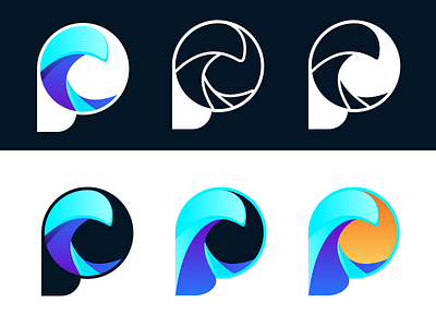 ProWave Early Concepts glossy gradient logo p wave