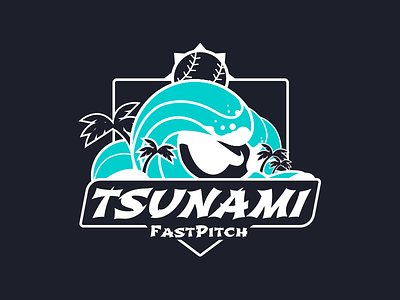 Tsunami Travel Ball Jersey Logo eye fastpitch jersey logo palm trees softball tsunami wave