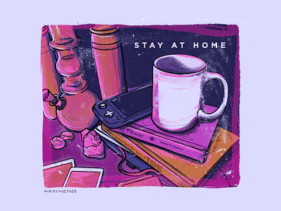 Stay Home. coffee comfy home illustraion illustration ipad procreate stay at home stay home still life