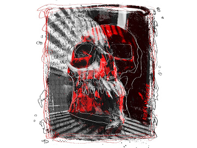 When Will it End collage collage art dark art photo editing procreate skull spooky texture
