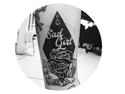 Sad Girl. depression design flower illustration sad sad girl tattoo