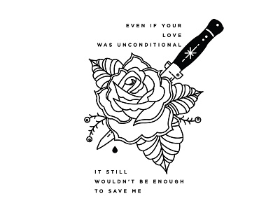 Unconditional Love. against me flower illustration knife lyrics punk tattoo