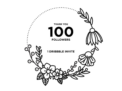 Thanks! dribbble invite flowers illustration invite tattoo