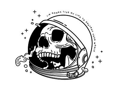Astro Zombie. astro zombie bone illustration skull space tattoo the misfits