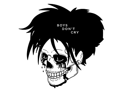 Boys Don't Cry. black work goth illustration lyrics robert smith skull tattoo the cure