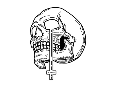 Tired. blackwork edgy illustration skull sleepy tattoo tired