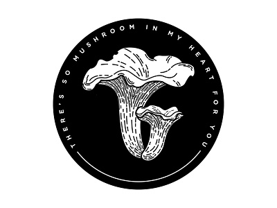 Mushroom. black work food pun fungi fungus illustration mushroom pun tattoo vegan