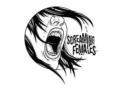 Screaming Females. blackwork girl illustration linework punk screaming screaming females tattoo