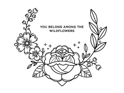Wildflowers. blackwork flowers illustration line work rock and roll rose tattoo tom petty