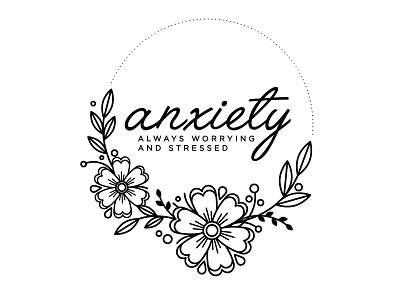 Anxiety. anxiety blackwork flowers linework mental health stressed tattoo