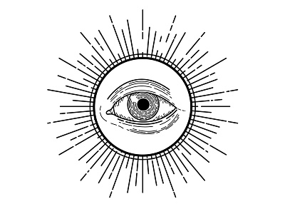 Eye. blackwork eye illustration line work star sun