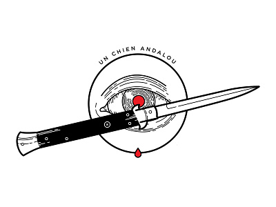 Un Chien Andalou. avantgarde blackwork eye film illustration linework spooky switchblade tattoo