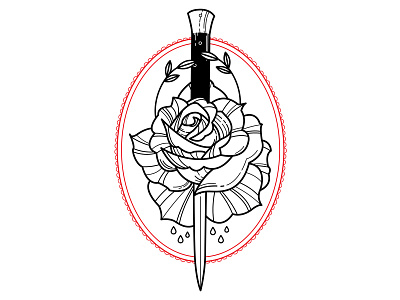 Torn. blackwork design flowers illustration linework rose switchblade tattoo