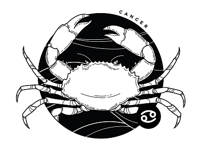 Cancer. blackwork cancer sign crab design illustration linework spooky tattoo zodiac zodiac signs