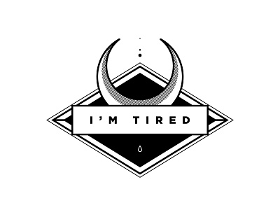 Tired. blackwork design geometic illustration im tired moon skull tattoo tired