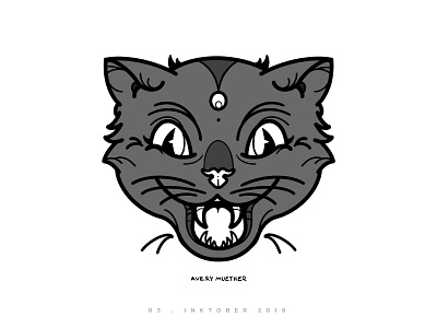 Cat Boy black cat blackwork cat halloween illustration inktober ipad kitty meow procreate spooky