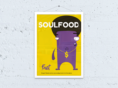 Fret Poster character illustration poster purple yellow