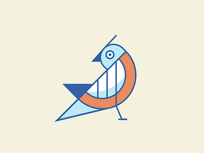 Bird animal bird blue geometric illustration red