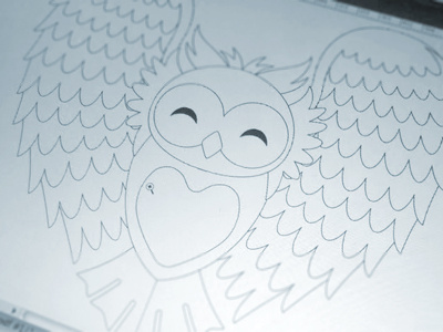 Owl illustration monogram zoo owl papercraft wip