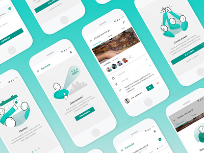 Juntada - Friends gathering APP concept adobe xd android android app design flat illustration material social app ui ux