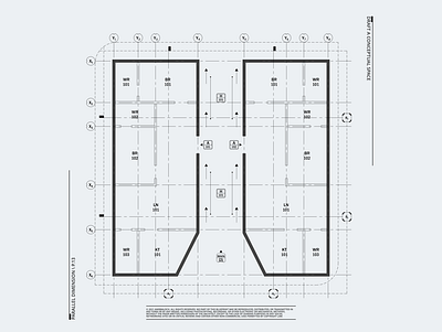 Parallel Dimension \ P.13 architecture design black blueprint cad design illustration layoutdesign print design prototype ui ux white